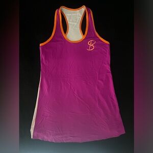 Sofibella Women Pink Orange Tennis Golf Tank Top Racerback XS